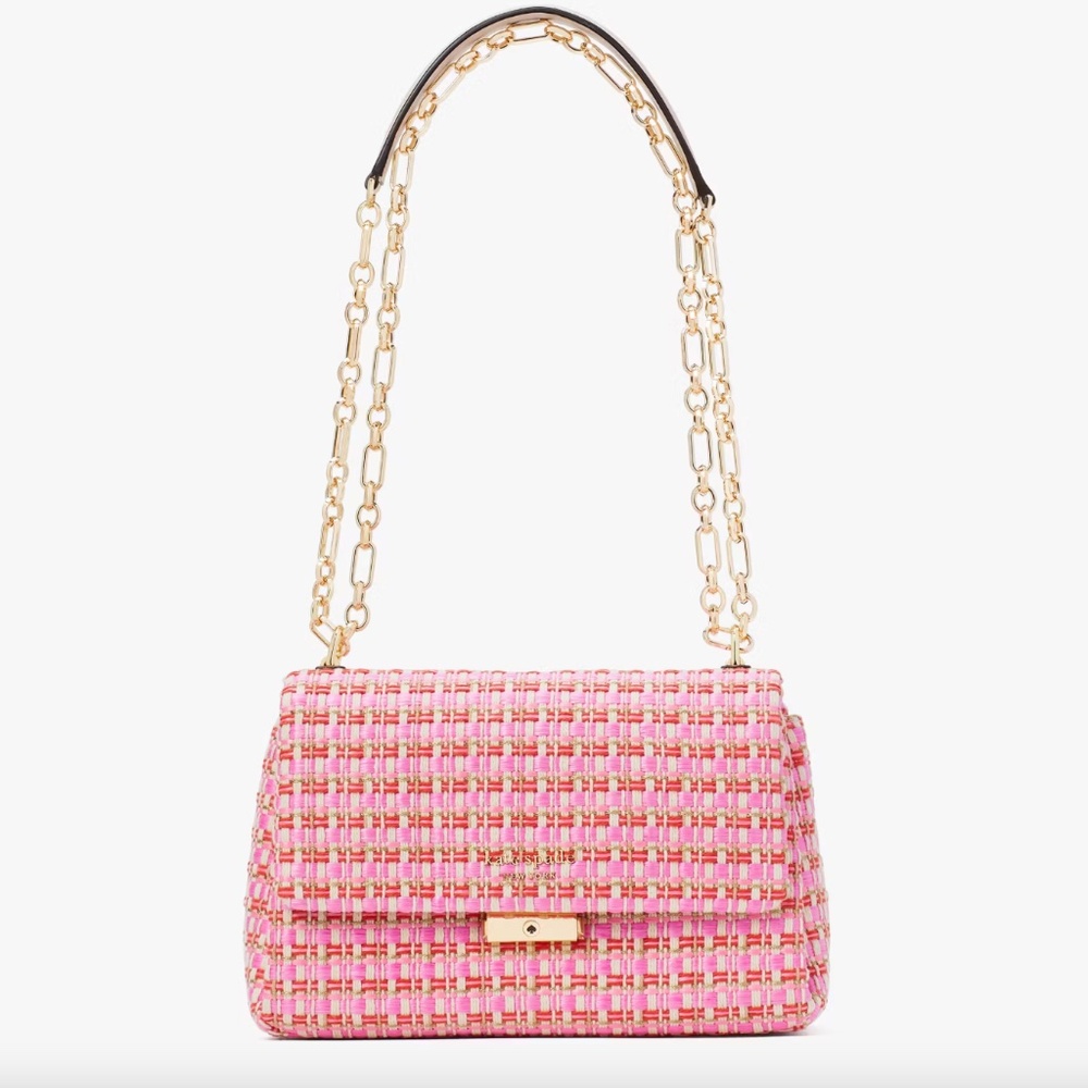 Kate Spade raffia tweed shoulder bag